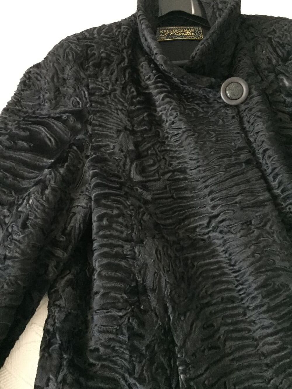 Manteau long en Astrakan noir Vêtements