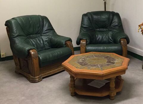 Fauteuils rustiques bois sculpt 145 Feuquires-en-Vimeu (80)