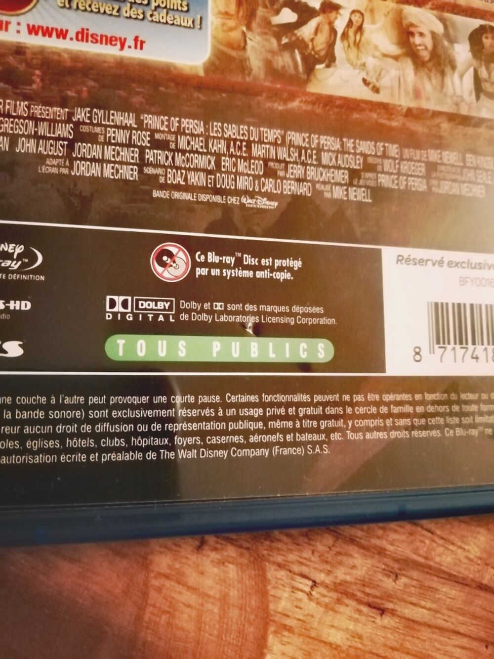 Prince of Persia Les Sables du Temps Blu-ray Jake Gyllenhaal DVD et blu-ray