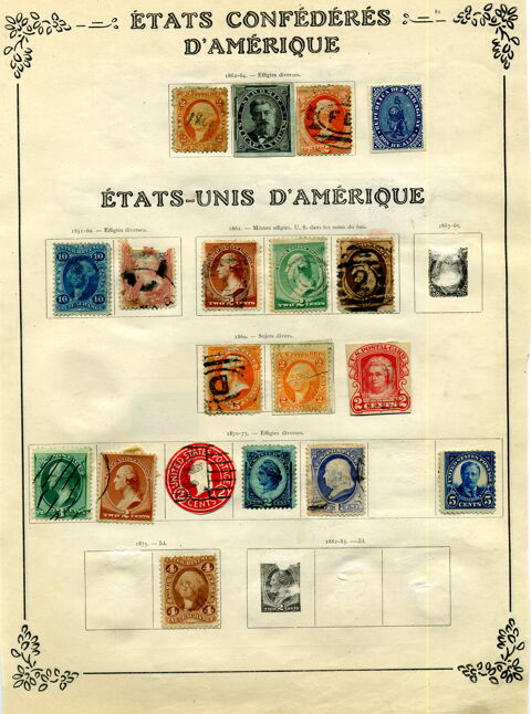 Collection timbres anciens USA 1862  1927 0 Bar-sur-Aube (10)