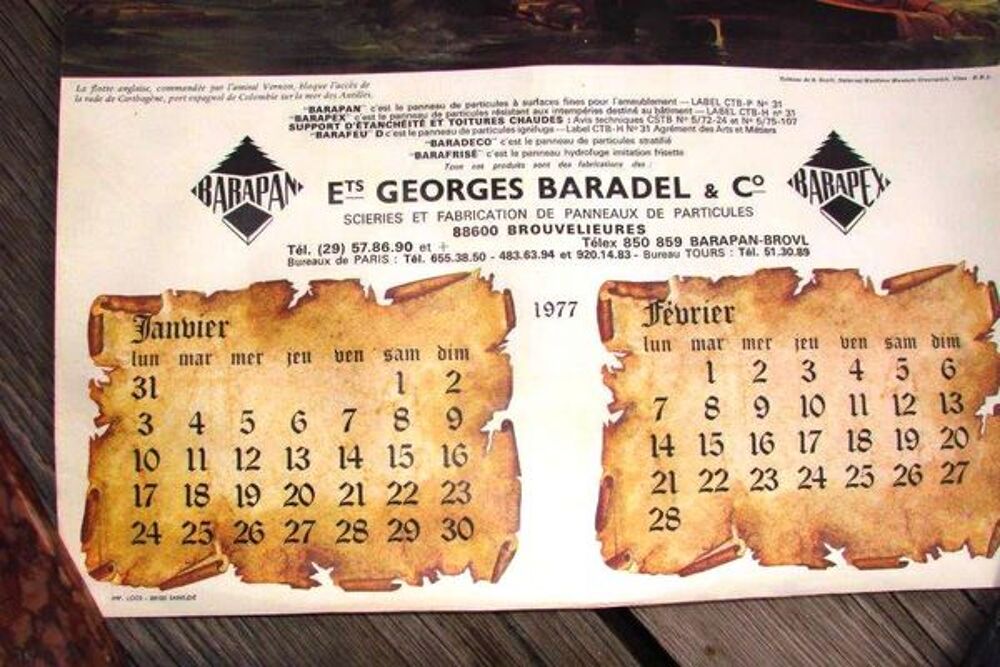 calendrier publicitaire 