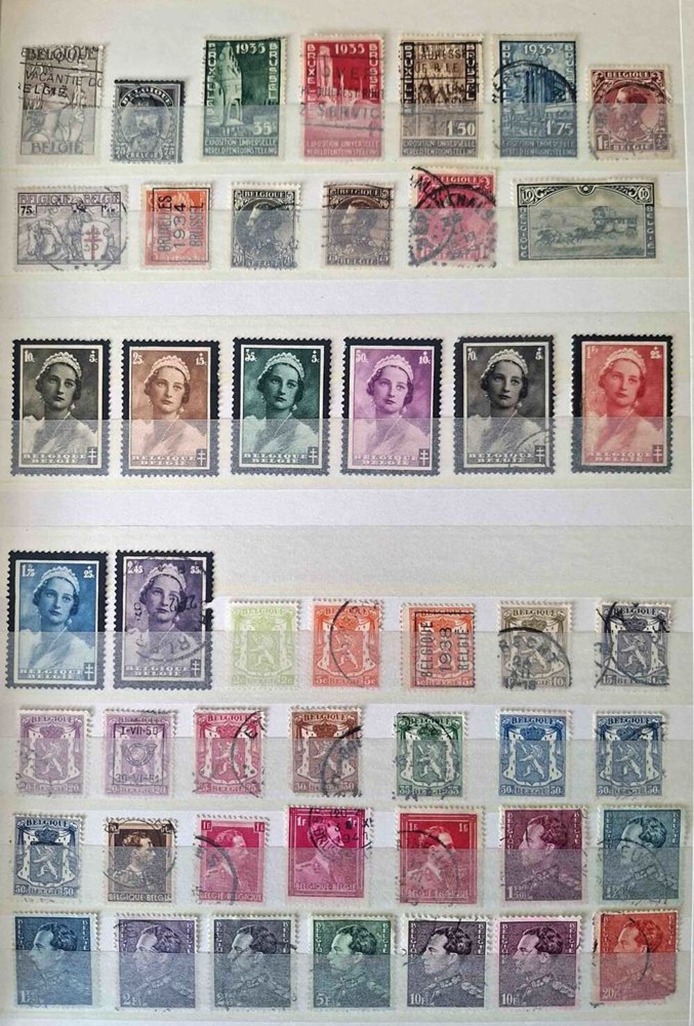 S&eacute;rie de timbres de collection de Belgique 