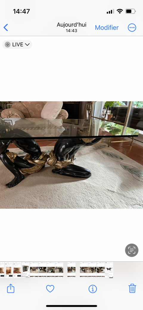 Tr�s rare table de salon Art Deco ann�e 70 5500 La Garde (83)