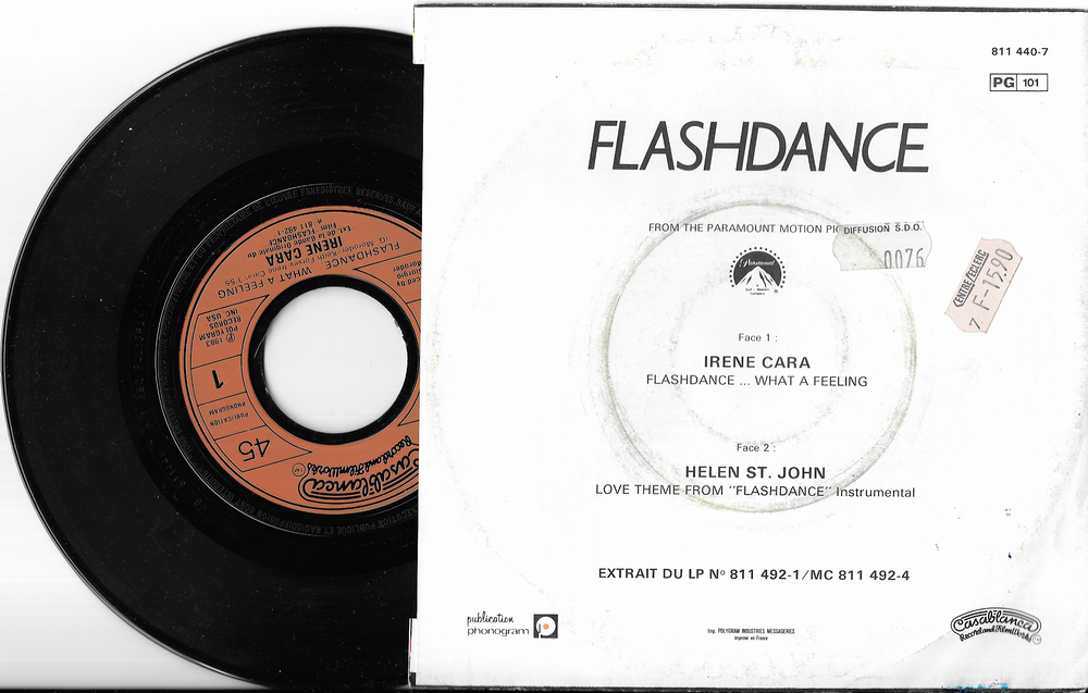 Vinyle 45 T , Ir&egrave;ne CARA , flashdance 1983 CD et vinyles