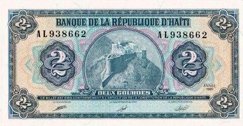 Billet de banque neuf Hati Carabes - 2 gourdes 1990 2 Plan-d'Orgon (13)