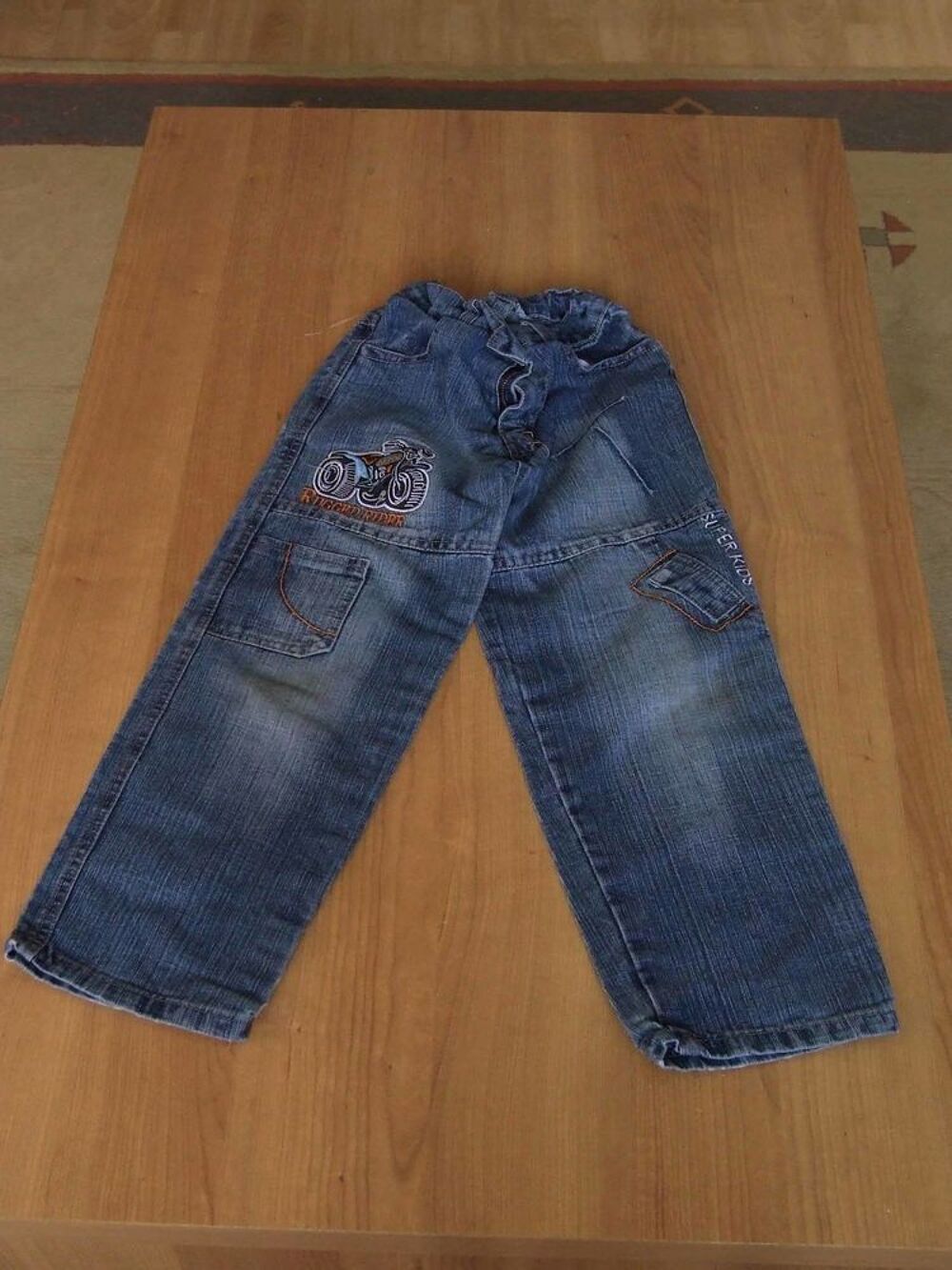 Jeans taille ajustable, style Baggy, Bleu d&eacute;lav&eacute;, 8&nbsp;ans Vtements enfants