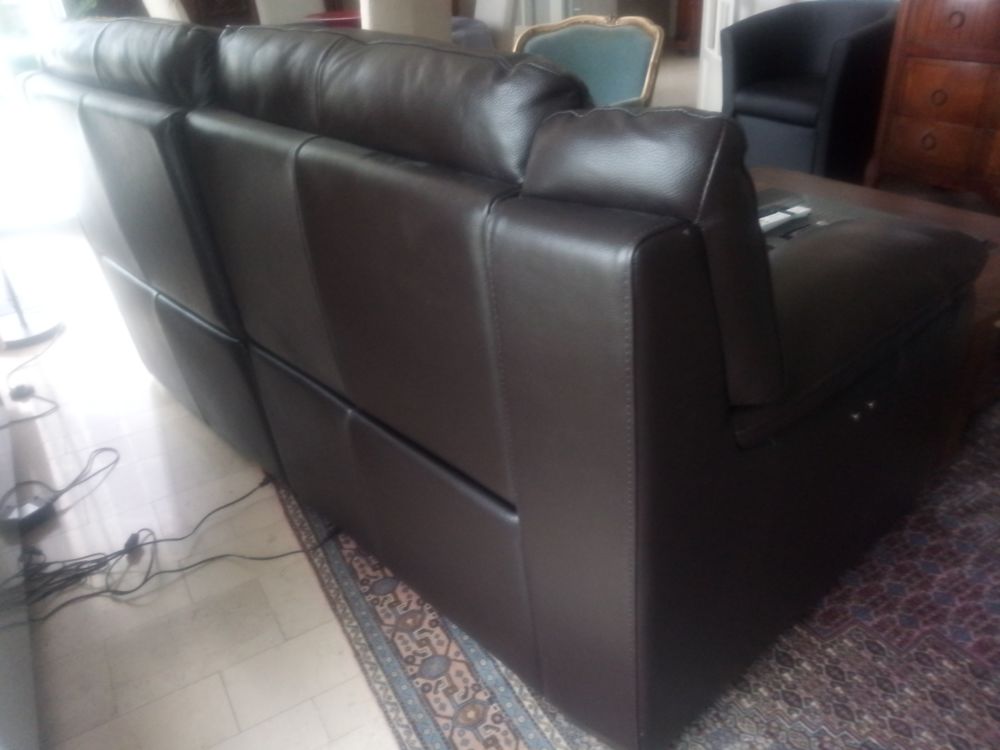 Canap&eacute; cuir fixe 3 places Meubles