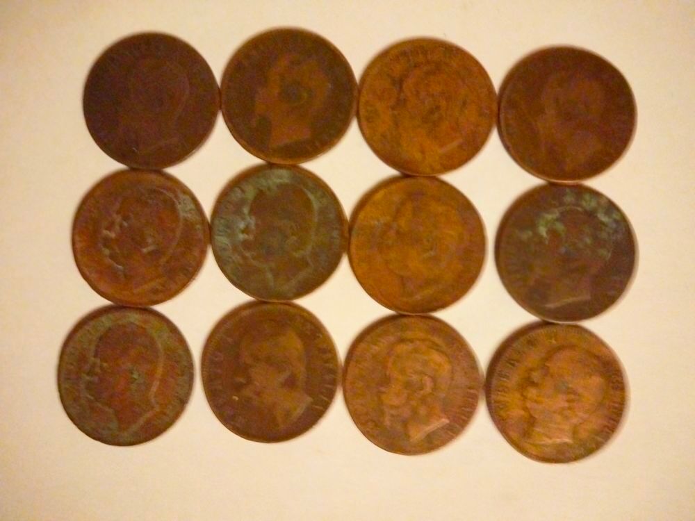 lot de 12 anciennes pi&egrave;ces de monnaie Italie 