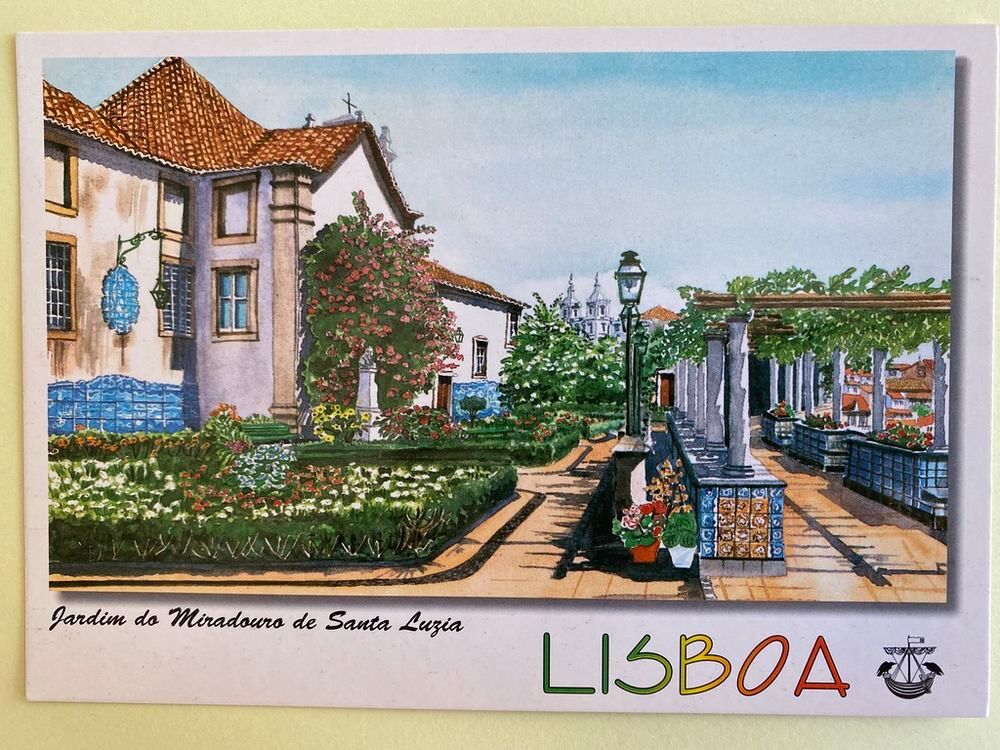 Carte Postale Jardim do Miradouro de Santa Luzia _Alfama_Aq 