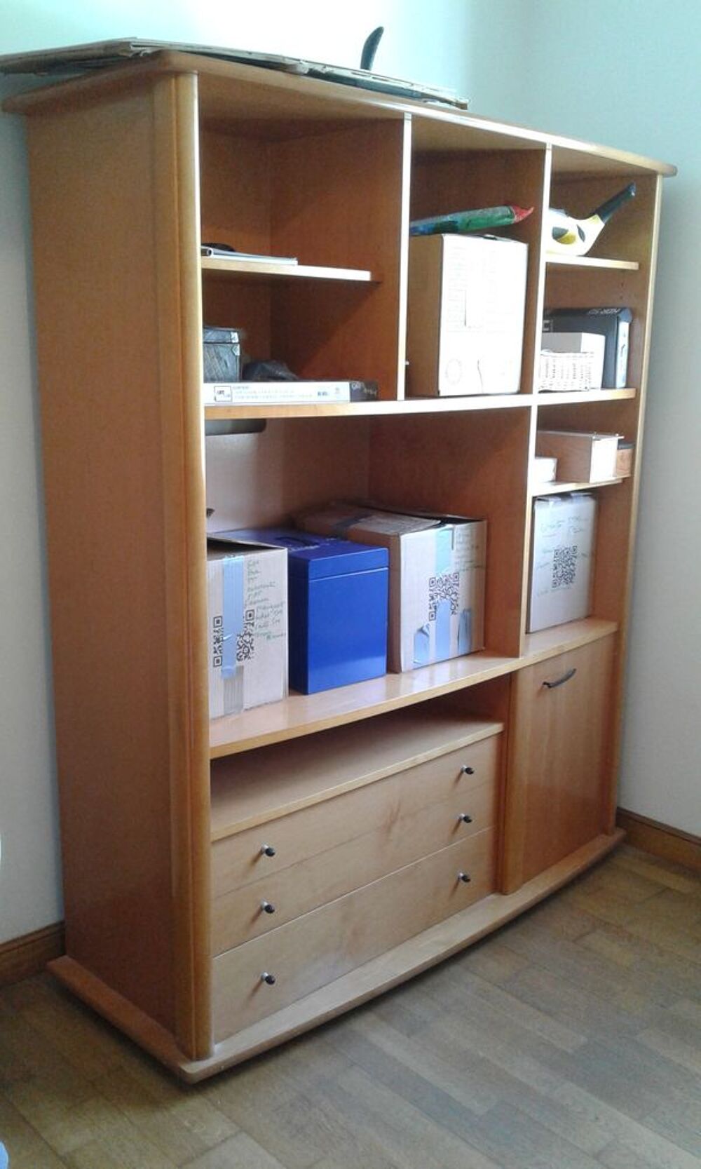 Jolie Bibliotheque/TV en bois clair Meubles