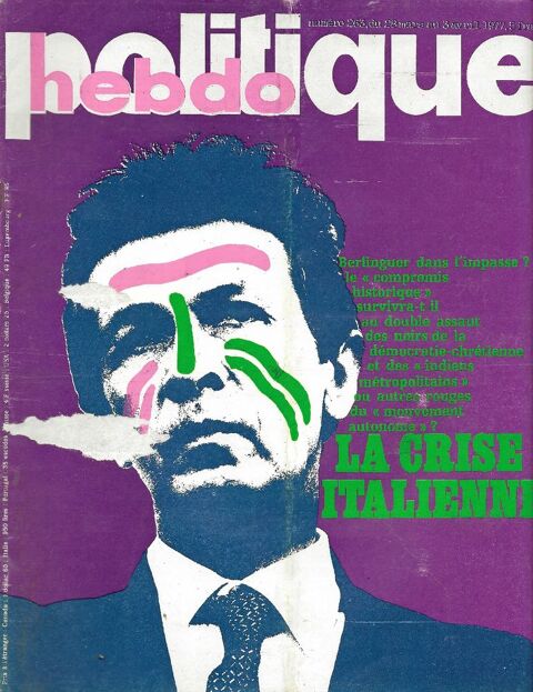 POLITIQUE HEBDO Magazine n°263 1977  La crise italienne 3 Castelnau-sur-Gupie (47)