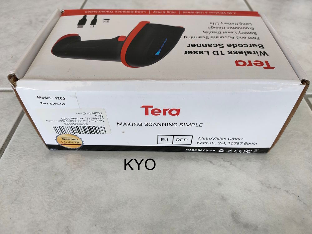TERA 5100, Lecteur de Codes-Barres 1D sans fil batterie Matériel informatique