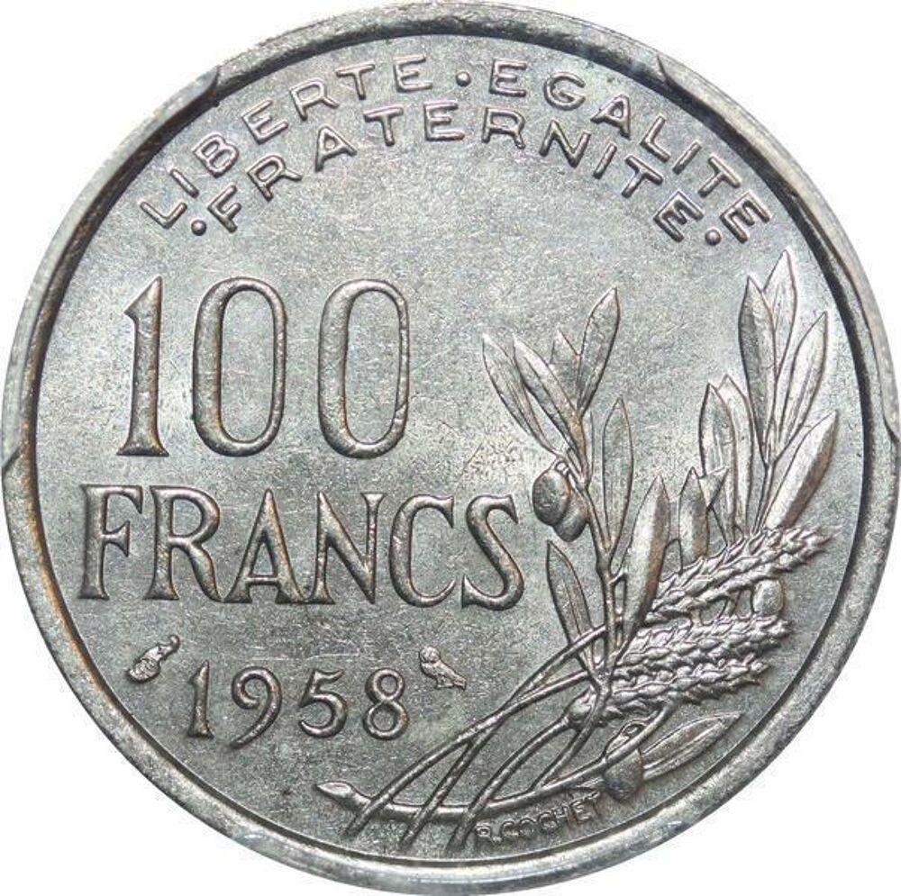 RARE 100 FRANCS COCHET DE 1958 Chouette TTB/SUP 