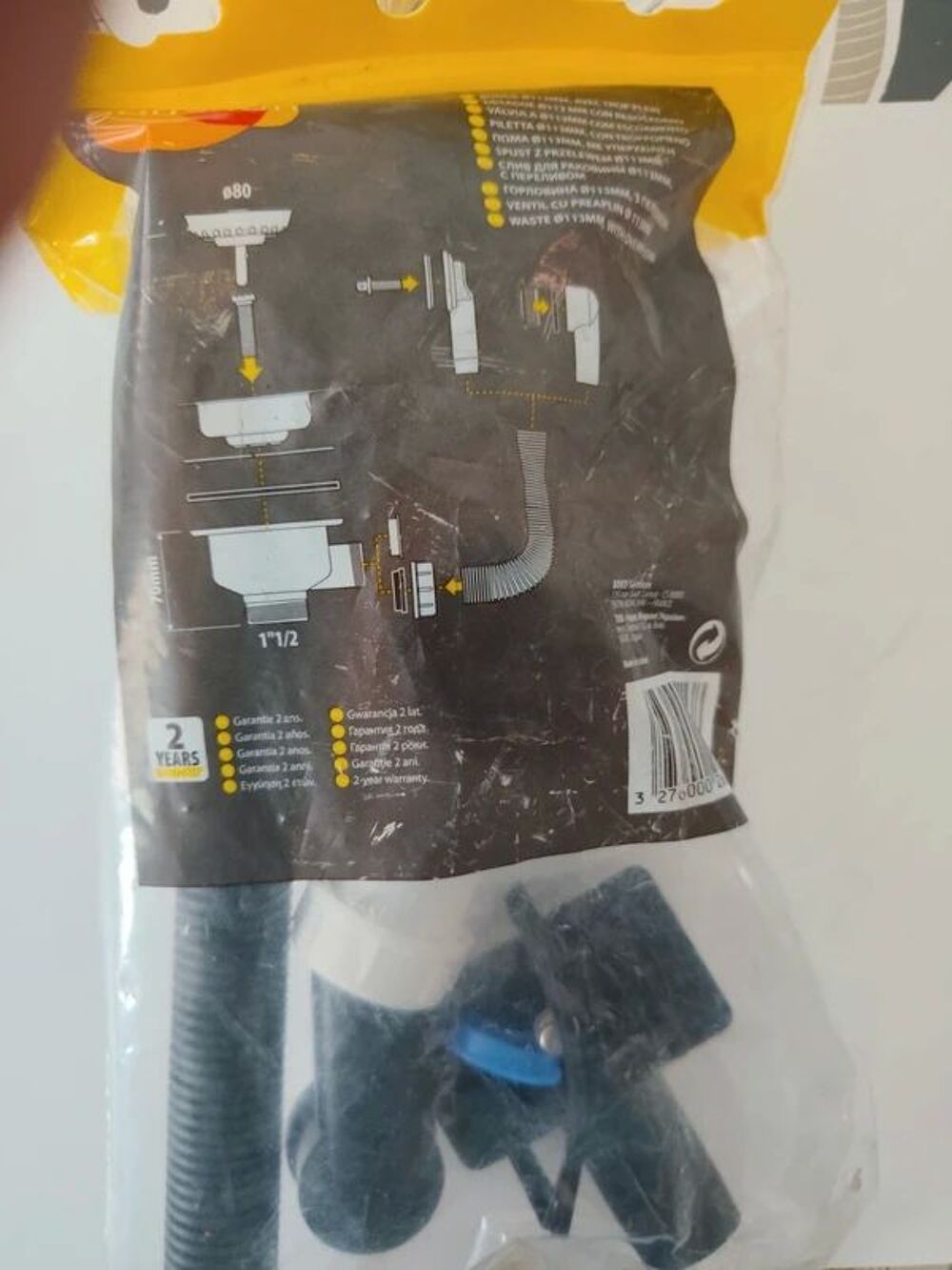 Ensemble de 2 Bondes &eacute;vier &agrave; panier avec un trop plein Neuf Bricolage