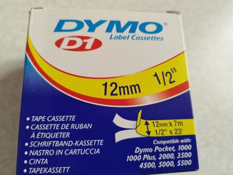 2 Dymo étiquettes original 12mm X 7 m noir et blanc 15 Courbevoie (92)