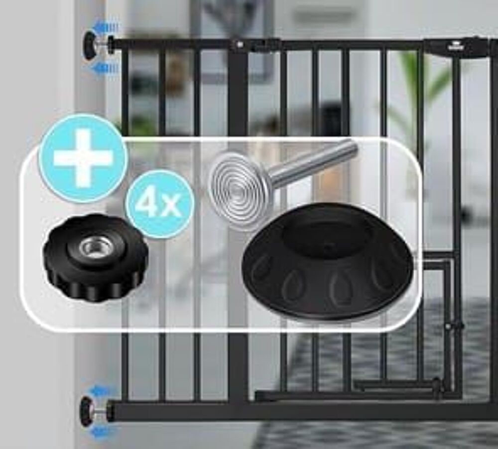 Barri&egrave;re de s&eacute;curit&eacute; enfant noire avec petit portillon pour Mobilier enfants