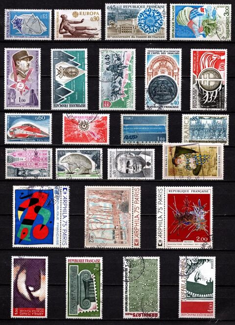 Timbres de France oblit�r�s de 1974/75, TB 2 Cholet (49)