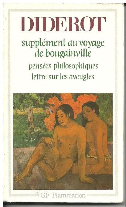 DIDEROT Supplément au voyage de bougainville, pensées philos 1 Montauban (82)