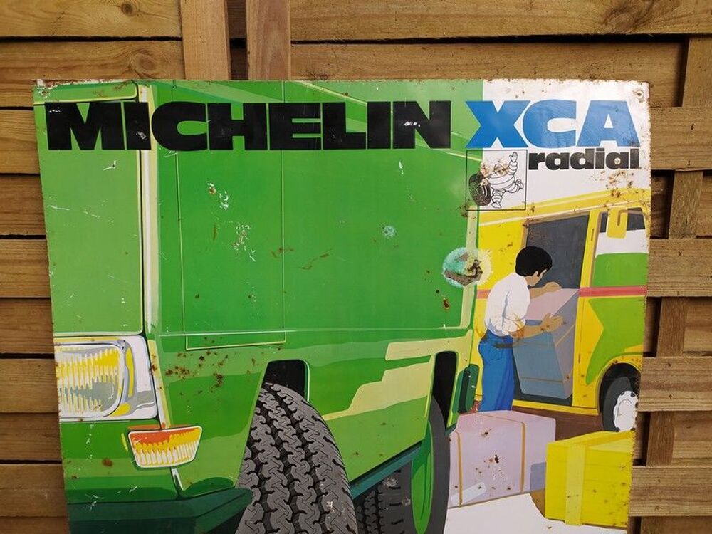 Ancienne Plaque T&ocirc;le Publicitaire Michelin XCA Radial
