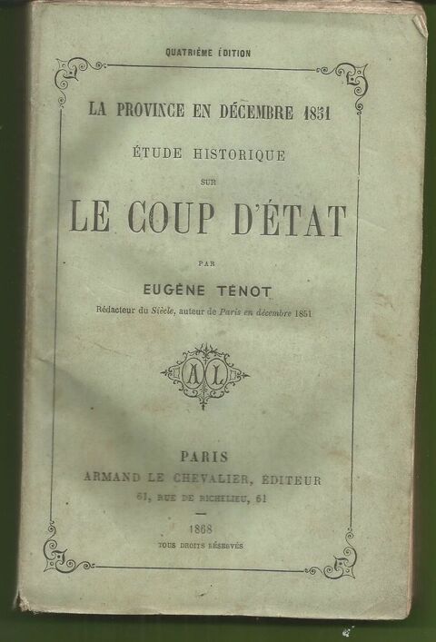 LA PROVINCE EN DECEMBRE 1851 - E TENOT -  1868 15 Montauban (82)