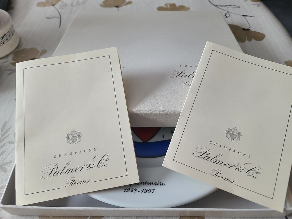Champagne Palmer - Reims - Assiette Comm&eacute;morative - Menus 