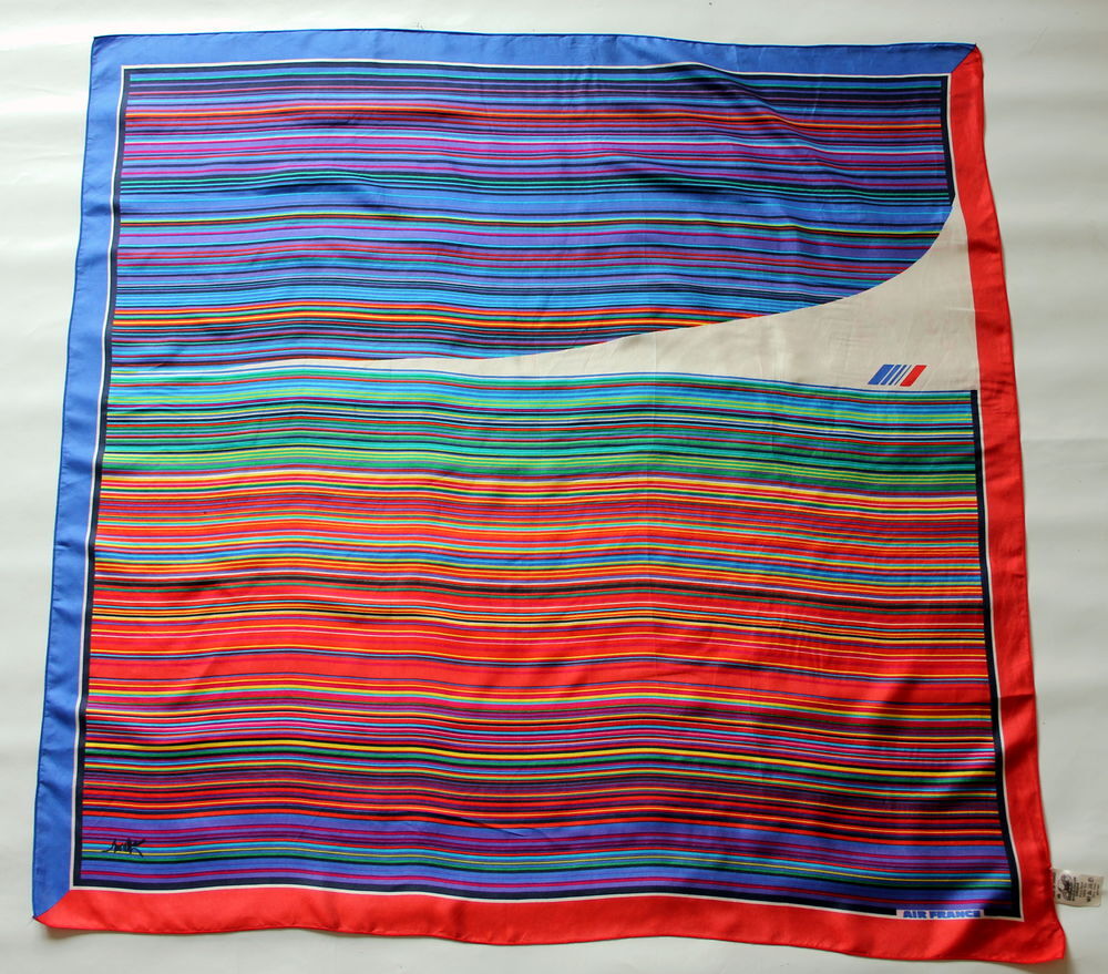 Foulard CONCORDE AIR FRANCE RAYMOND MORETTI soie Canova 
