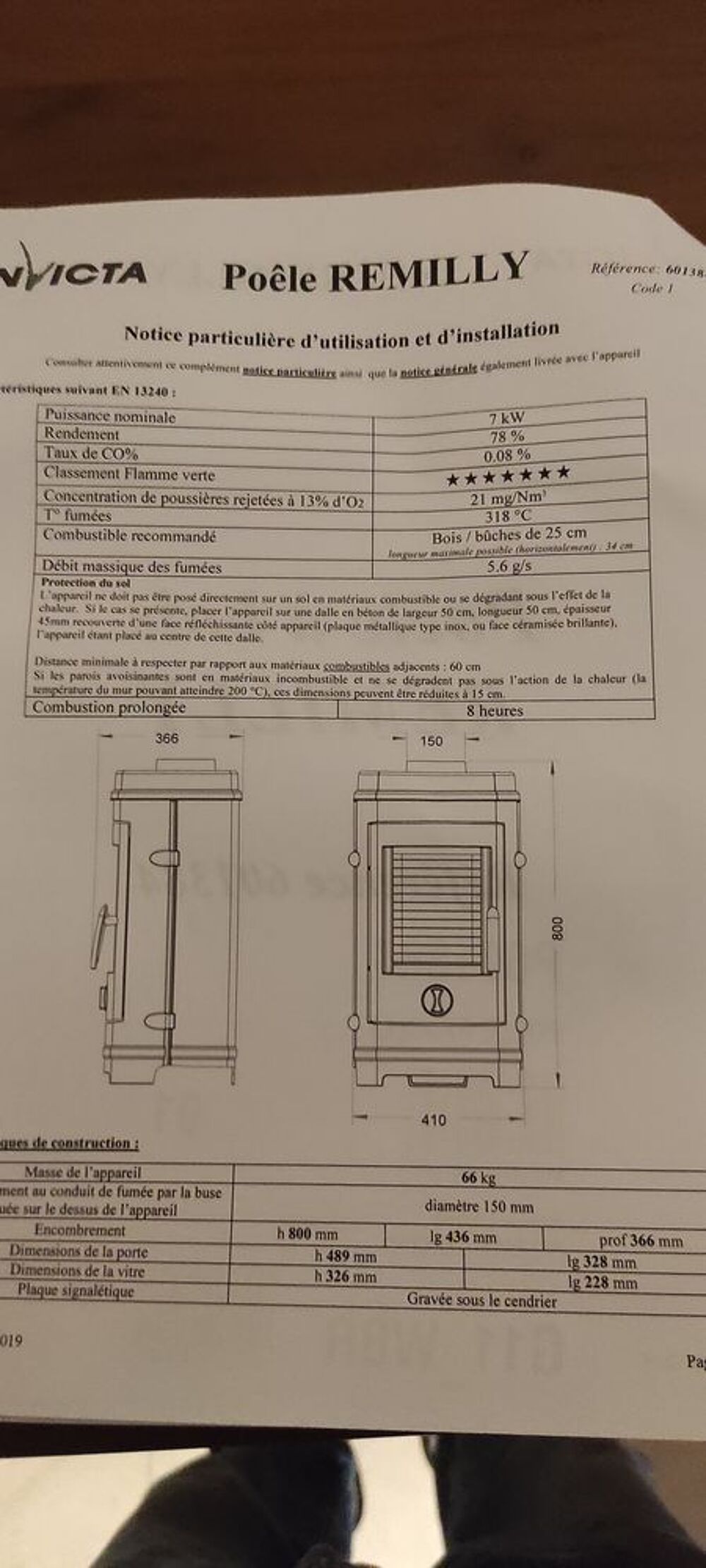 po&ecirc;le &agrave; bois neuf INVICTA "Remilly" Bricolage