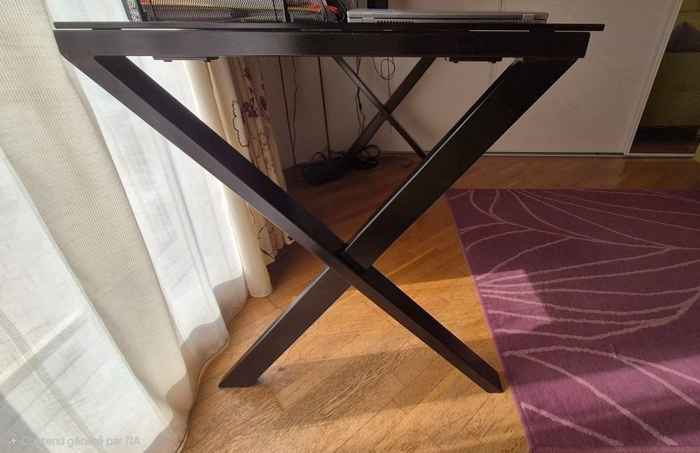 Bureau avec plateau de verre noir Meubles