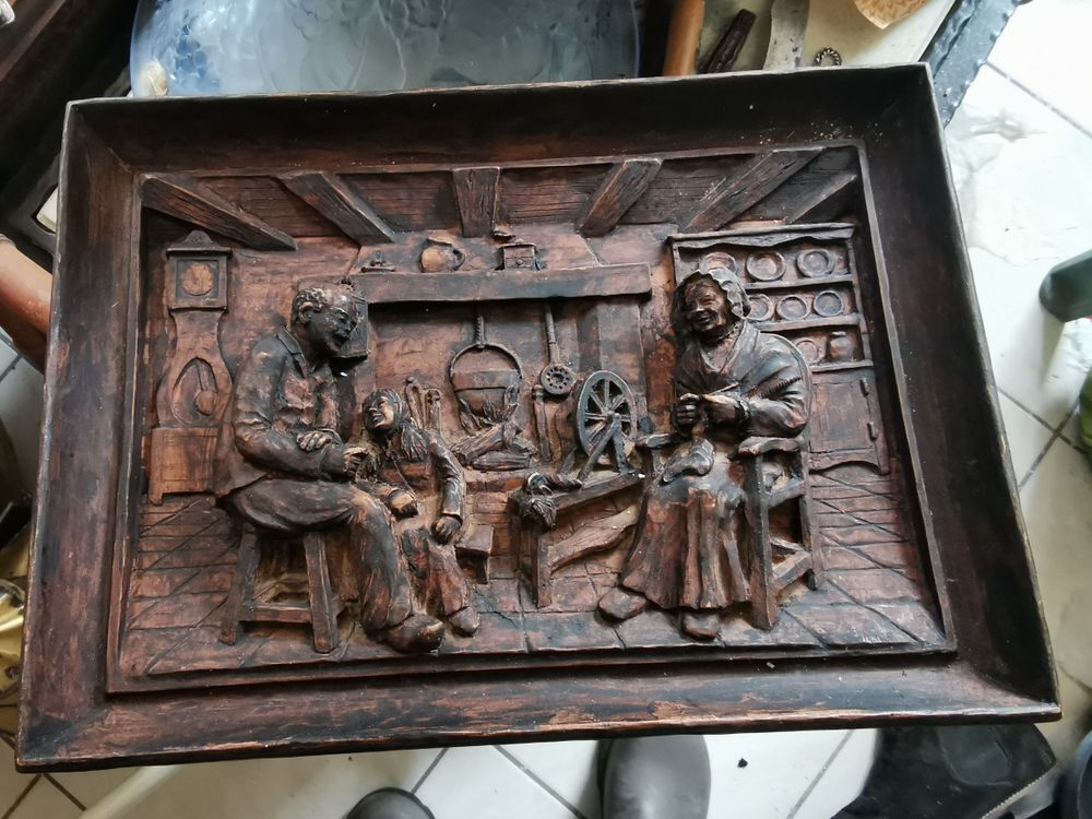2 sculpture en bois massif ancien 