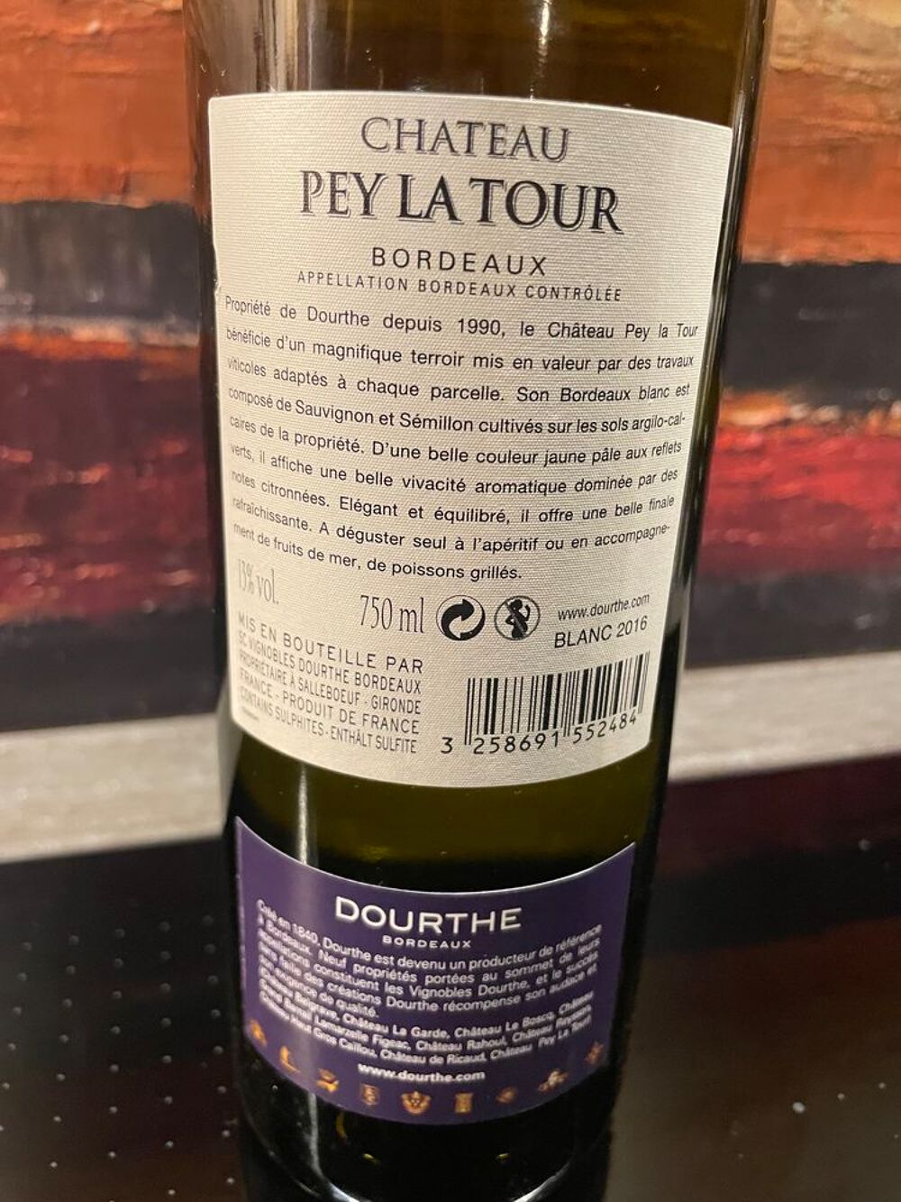 1 Bt Chateau PEY LA TOUR 2016 Bordeaux Blanc Cuisine