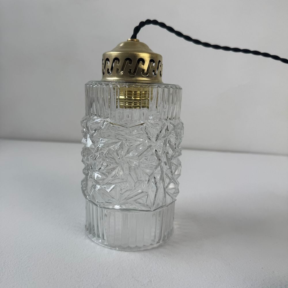 PAIRE D'ANCIENNES SUSPENSIONS EN VERRE VINTAGE Décoration