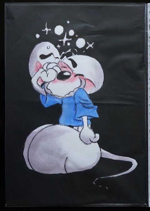 Bl - peinture - 25 - diddl - sur papier aquarelle format A4  4 Foug�res (35)