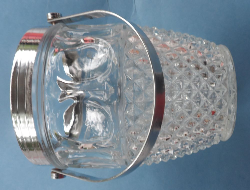 Seau &agrave; glace Oberglas Austria taille diamant, vintage ans 60 Cuisine