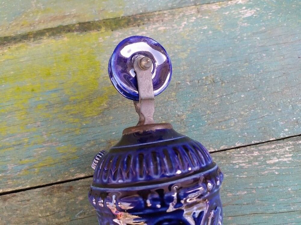 Ancien Monte et Baisse Porcelaine Bleu Cobalt Décoration