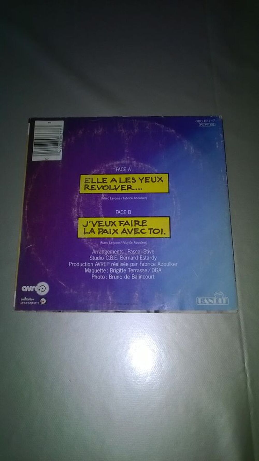 Vinyle 45 T Marc Lavoine 
Elle A Les Yeux Revolver 
1985
CD et vinyles