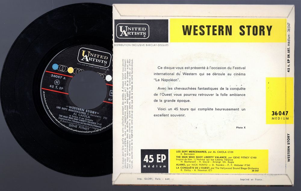 B.O. Western Story (Alamo, Les sept mercenaires, ...) - 1964 CD et vinyles