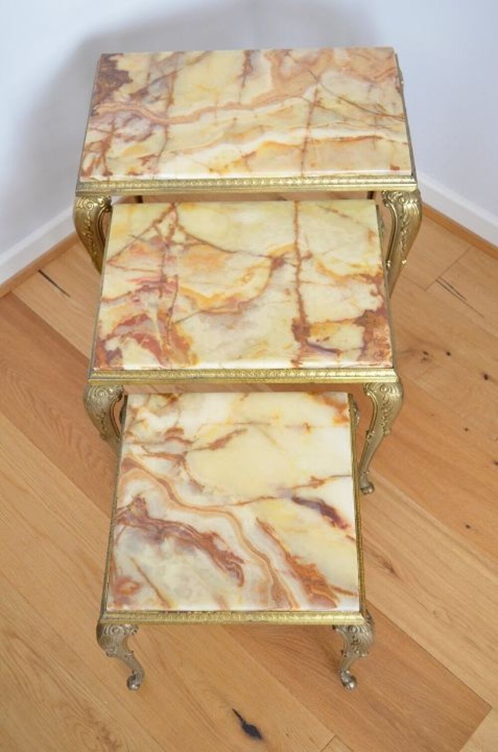 3 tables gigognes onyx v&eacute;ritable neuf 1940 Meubles