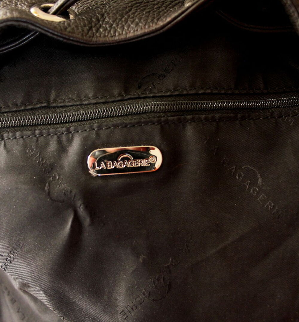 Sac &agrave; dos cuir chocolat LA BAGAGERIE Maroquinerie