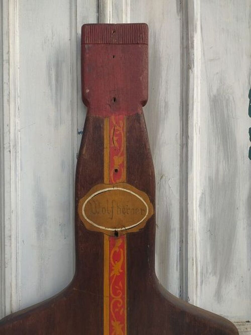 Ancienne Enseigne Publicitaire Bois Liqueur P&egrave;re Wolfberger 