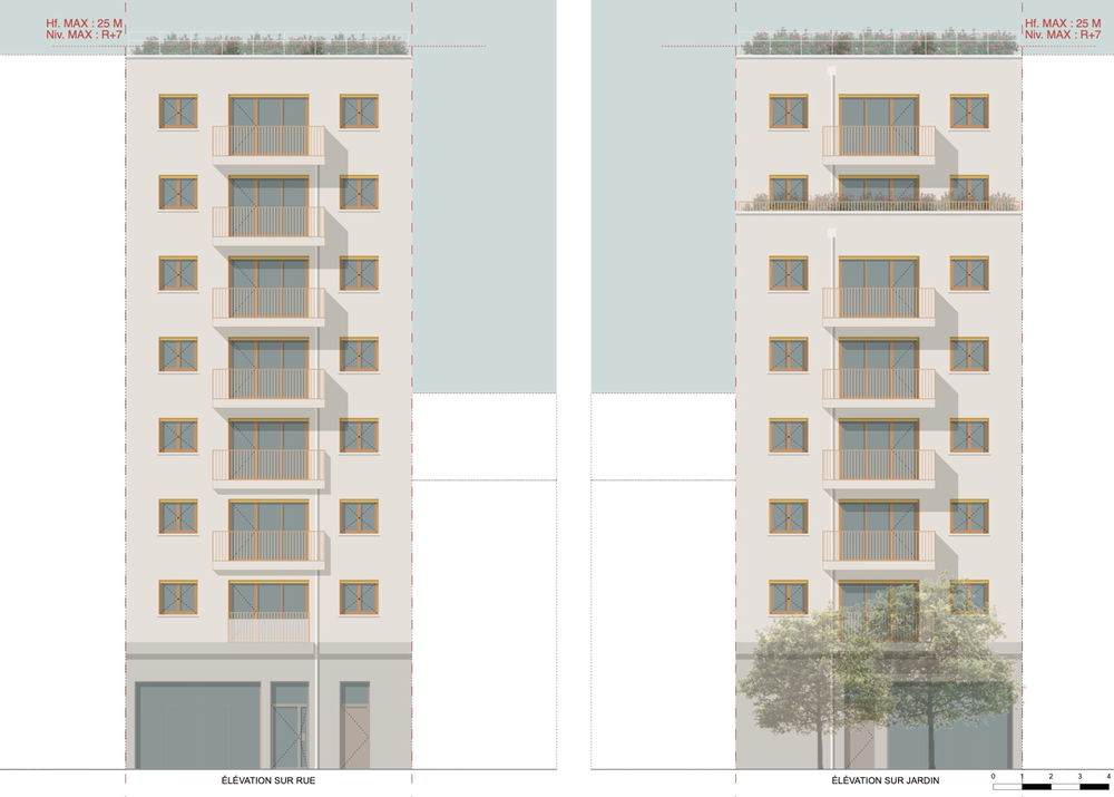 Vente Terrain Immeuble à construire ? 722 m² SDP logements ? 127 m² commer Pantin