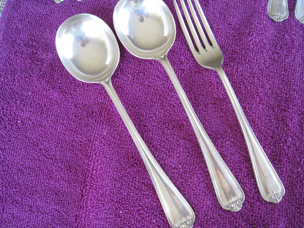 Couverts m&eacute;tal argent&eacute; William Page &amp; Co Birmingham XIXe Cuisine