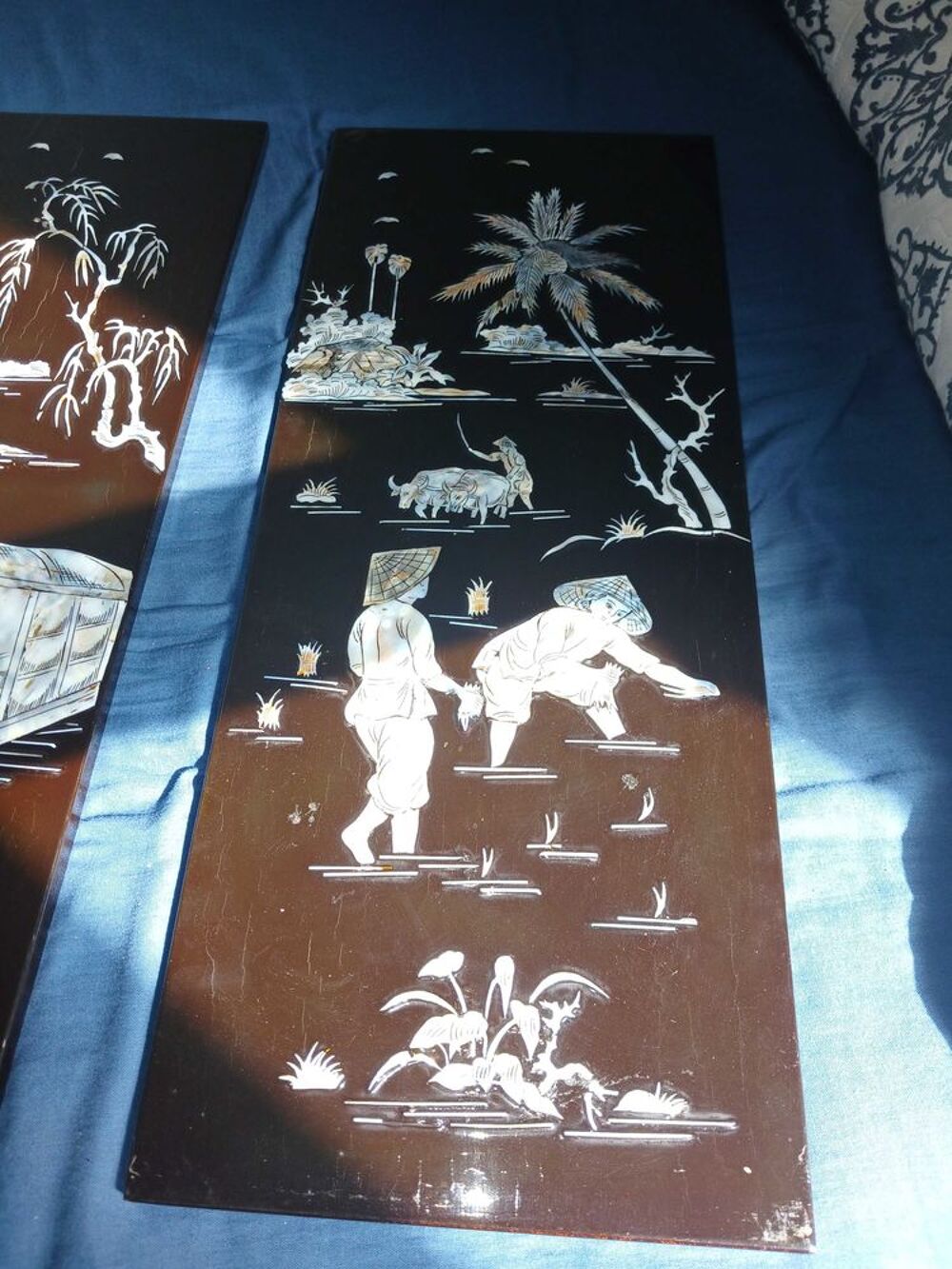 4 panneau d&eacute;coration asiatique tr&egrave;s bon &eacute;tat 