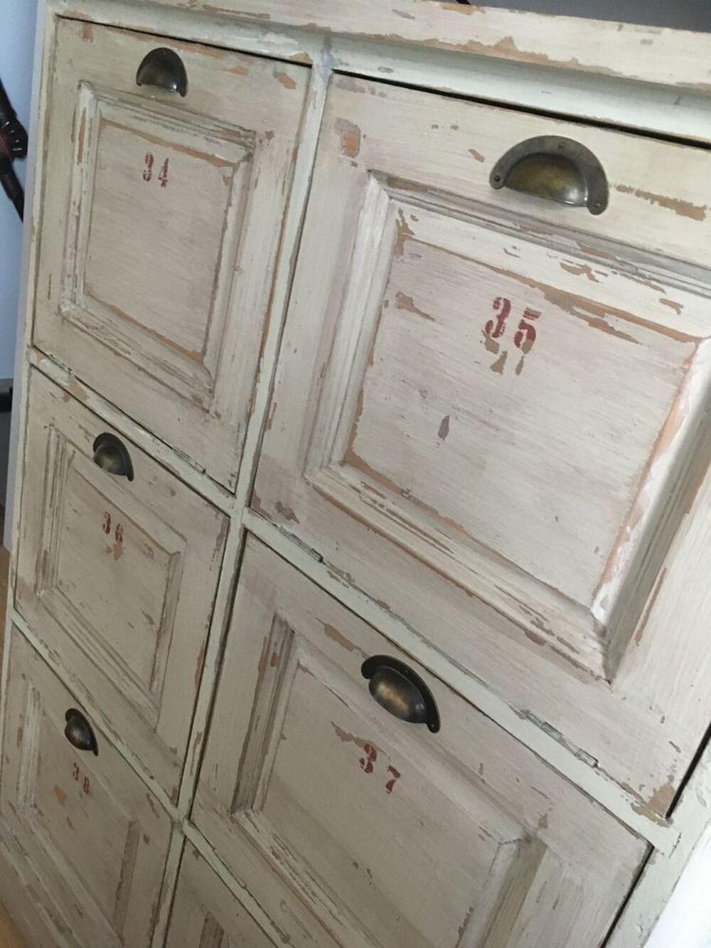 Commode Vintage Bois &agrave; Finition Vieillie Meubles