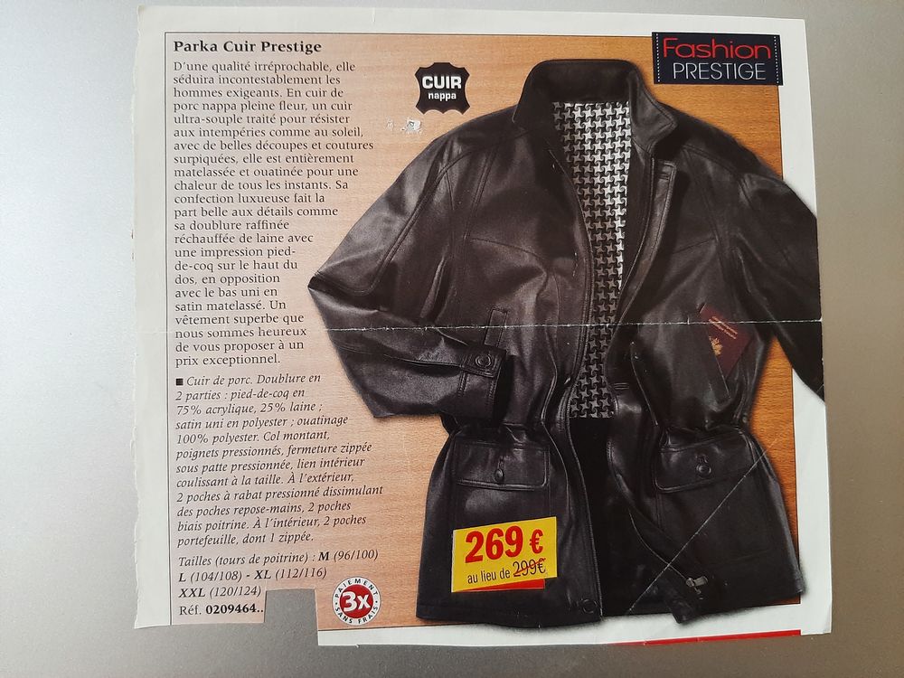 Veste Parka cuir Nappa neuve XXL Vêtements