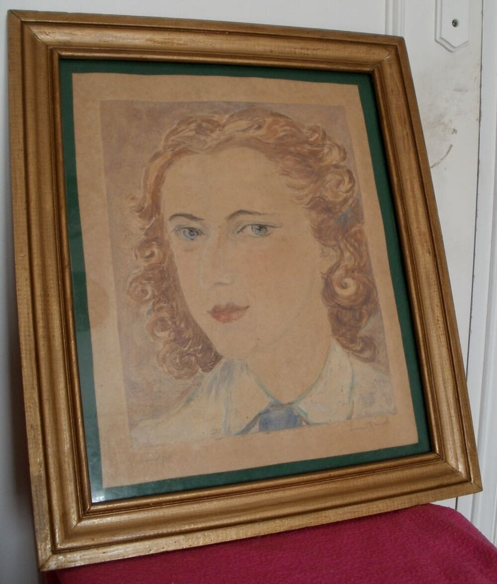 Monotype, portrait de Simone ROUSSEL (Mich&egrave;le MORGAN) Décoration