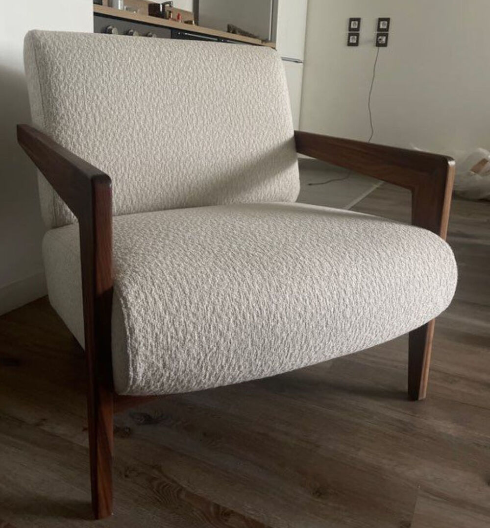 fauteuil izag noyer et bouclette Meubles
