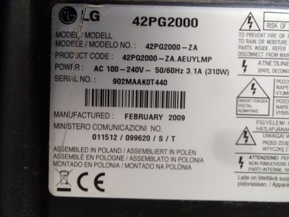 T&eacute;l&eacute;vision LG Plasma Photos/Video/TV