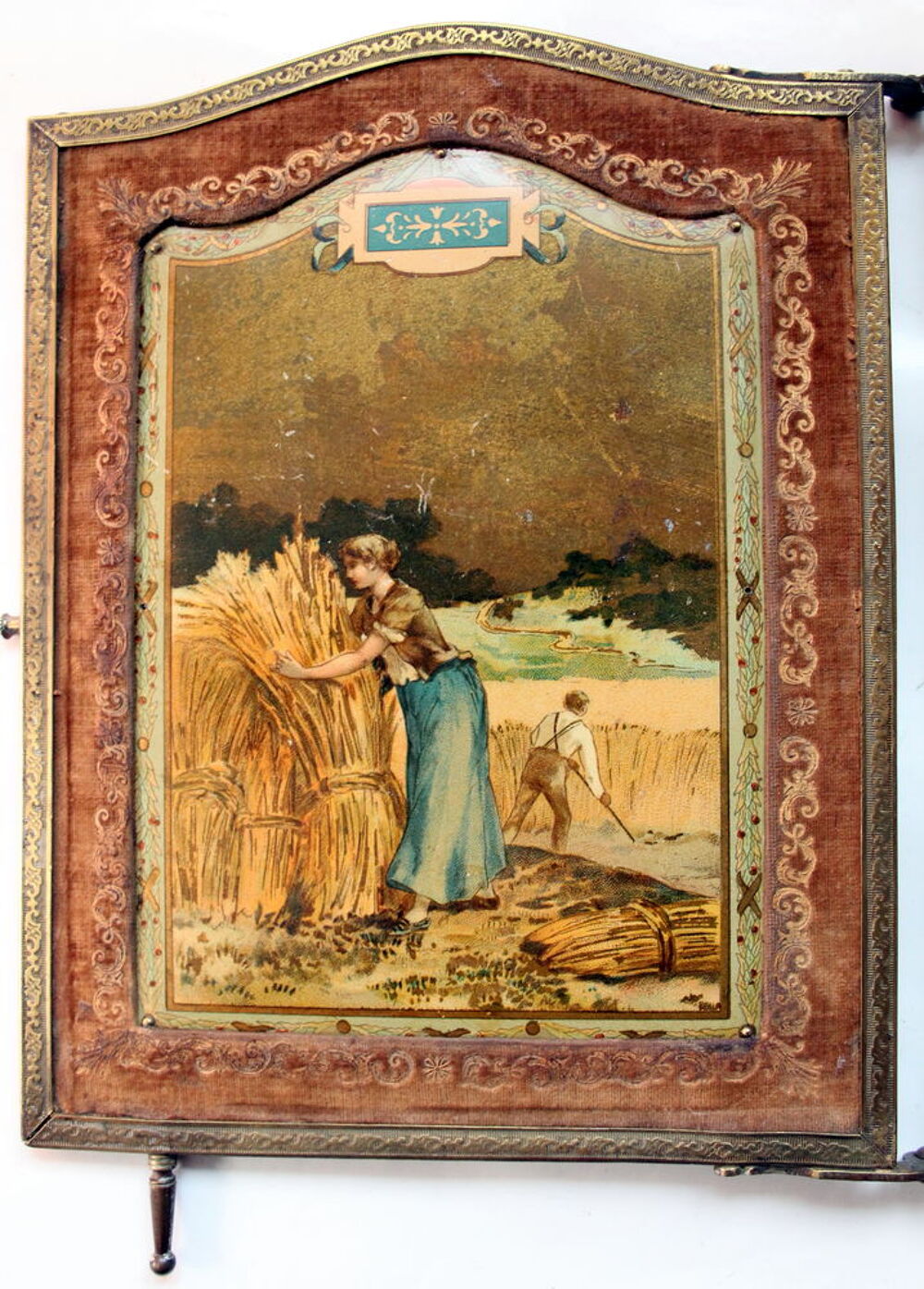 Miroir triptyque fin XIX&egrave;me avec panneaux s&eacute;rigraphi&eacute;e saiso Décoration