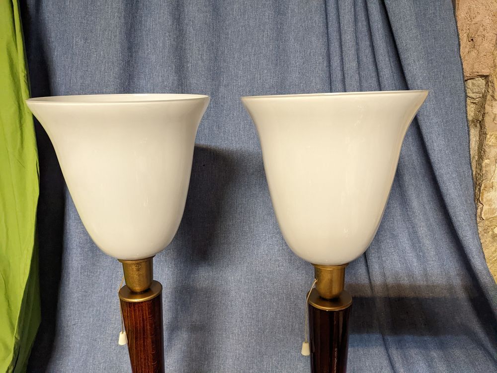 Paire de 2 JOLIE LAMPE STYLE MAZDA UNILUX art d&eacute;co vintage 1 Décoration