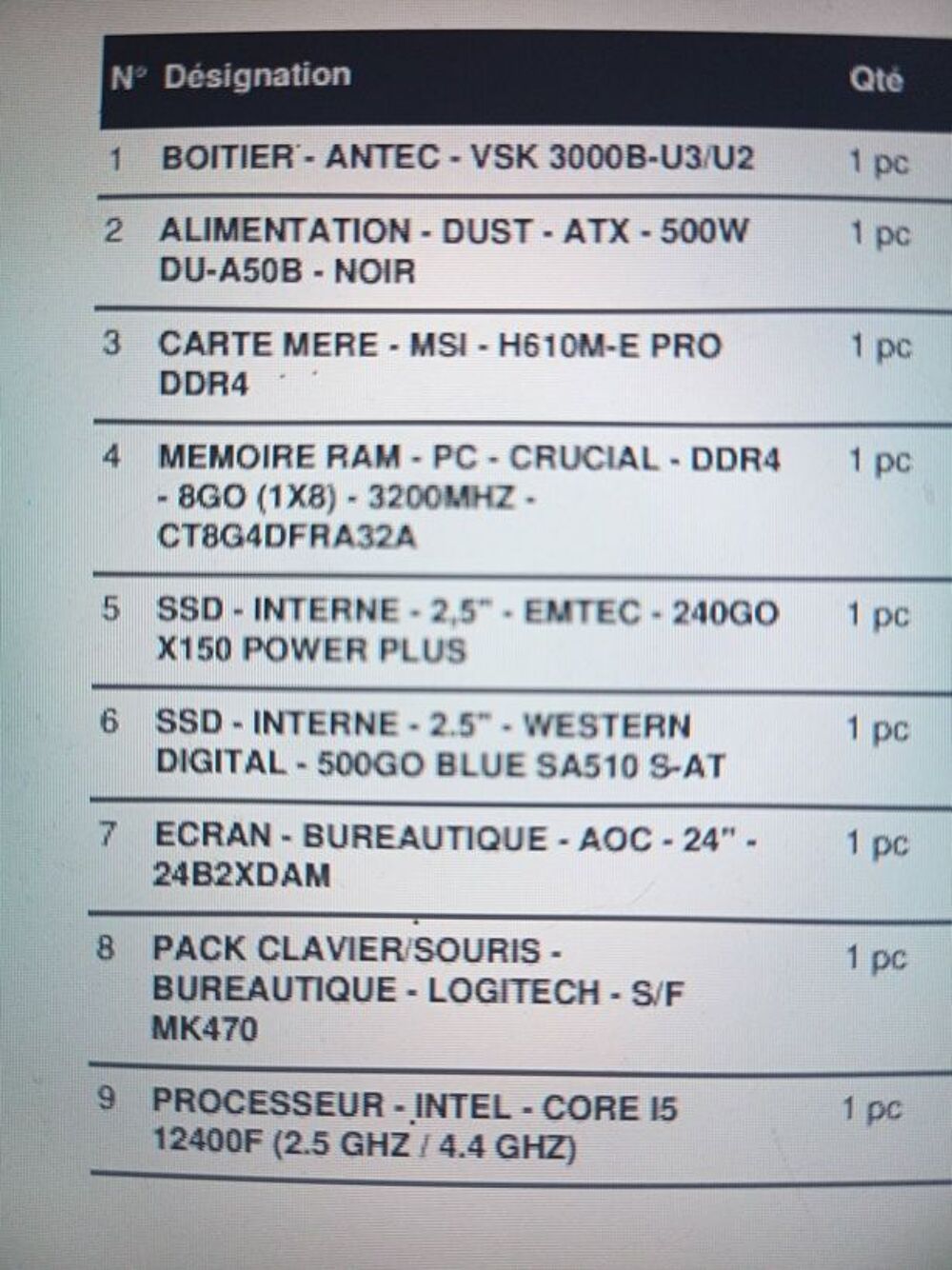 Ordinateur de bureau complet, en &eacute;tat neuf Matériel informatique